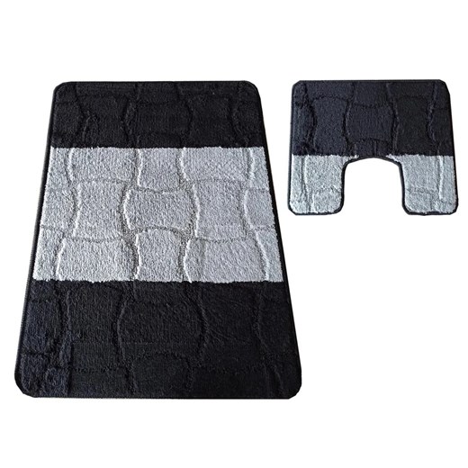 Czarne antypoślizgowe dywaniki łazienkowe - Depi ze sklepu Edinos.pl w kategorii Dywaniki łazienkowe - zdjęcie 172263393