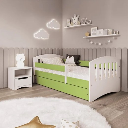 Łóżko dla dziecka z barierką Pinokio 2X 80x160 - zielone Elior One Size Edinos.pl