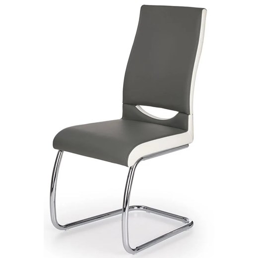 Tapicerowane krzesło na płozach Driven - popielate ze sklepu Edinos.pl w kategorii Krzesła - zdjęcie 172263592