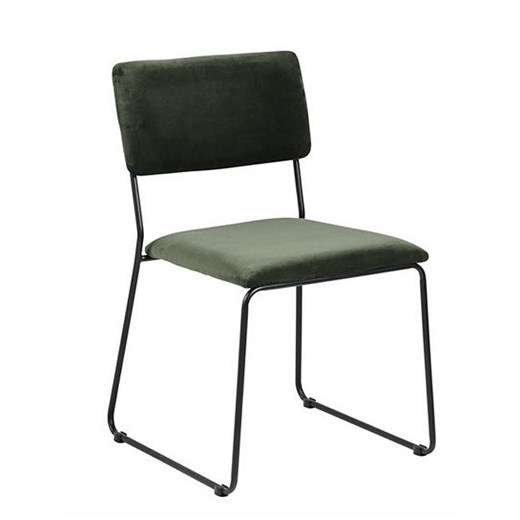 Welwetowe tapicerowane krzesło Nadio - zielone Elior One Size wyprzedaż Edinos.pl