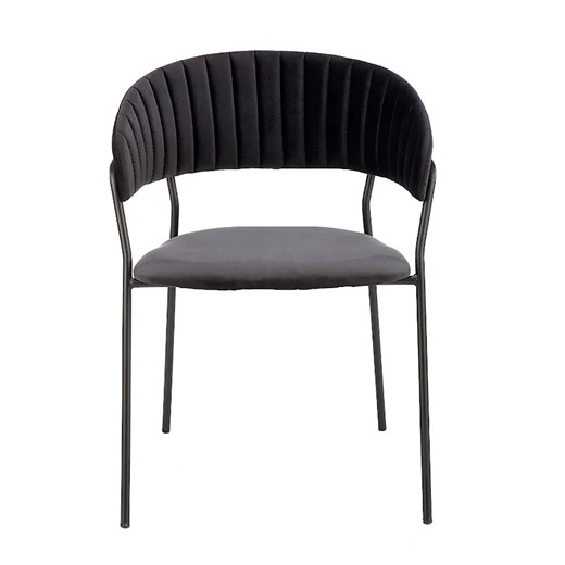 Czarne tapicerowane krzesło - Eledis 4X Elior One Size Edinos.pl