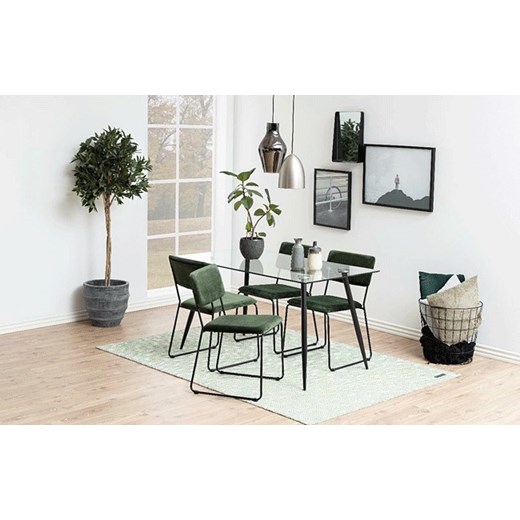Welwetowe tapicerowane krzesło Nadio - zielone Elior One Size Edinos.pl promocja