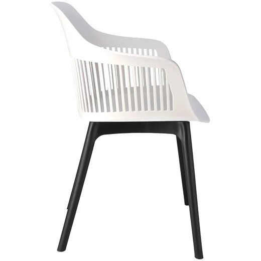 Białe krzesło z ażurowym oparciem do ogrodu - Sazo 4X Elior One Size okazyjna cena Edinos.pl