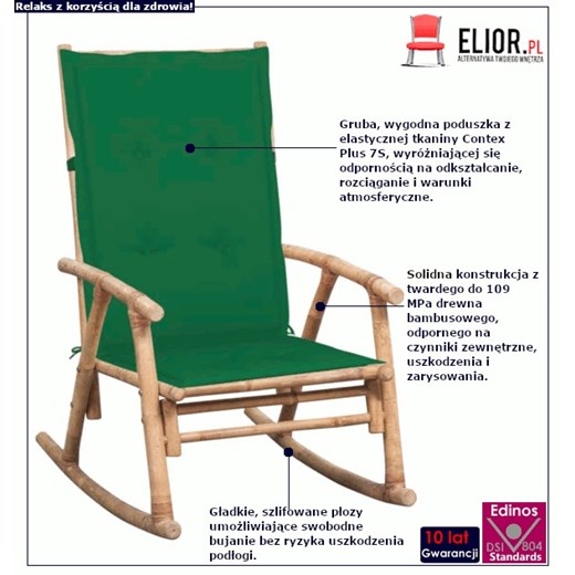 Bujany fotel bambusowy na taras - Bamsa Elior One Size promocja Edinos.pl