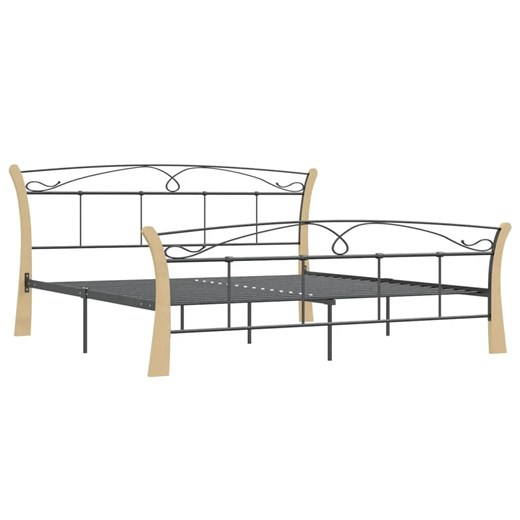 Czarne metalowe łóżko rustykalne 180x200 cm - Bover ze sklepu Edinos.pl w kategorii Łóżka i materace - zdjęcie 172264692