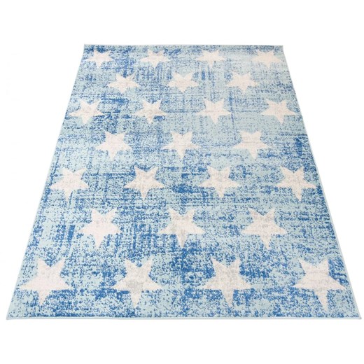 Niebieski młodzieżowy dywan w gwiazdki - Truto 3X ze sklepu Edinos.pl w kategorii Tekstylia dziecięce - zdjęcie 172264793