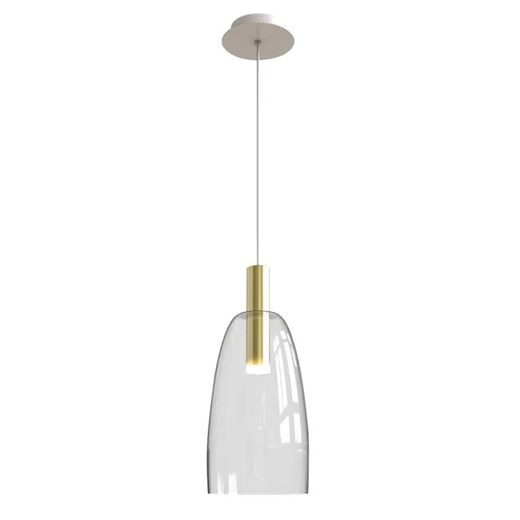 Złota lampa wisząca LED ze szklanym kloszem - V027-Totemi ze sklepu Edinos.pl w kategorii Lampy wiszące - zdjęcie 172264862