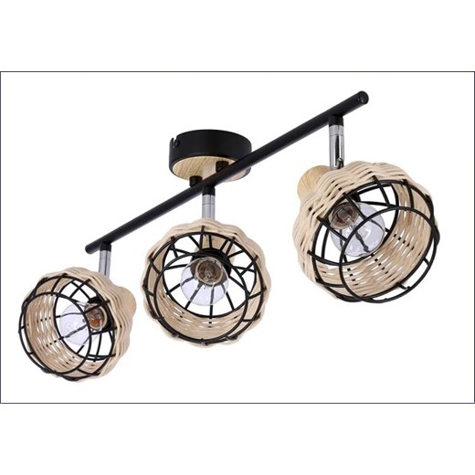 Potrójna lampa sufitowa do kuchni w stylu boho czarny + drewniany - Z057-Leca Lumes One Size Edinos.pl