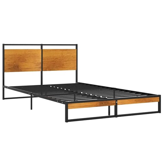 Czarne industrialne łóżko z metalu 120x200 cm - Zana ze sklepu Edinos.pl w kategorii Łóżka i materace - zdjęcie 172264964