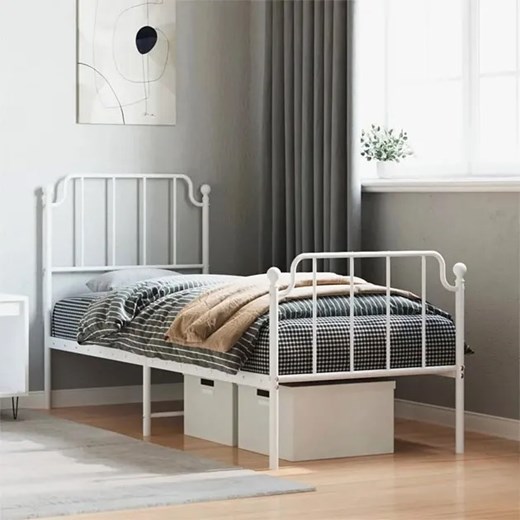 Białe metalowe łóżko industrialne 80x200 cm - Onex Elior One Size Edinos.pl