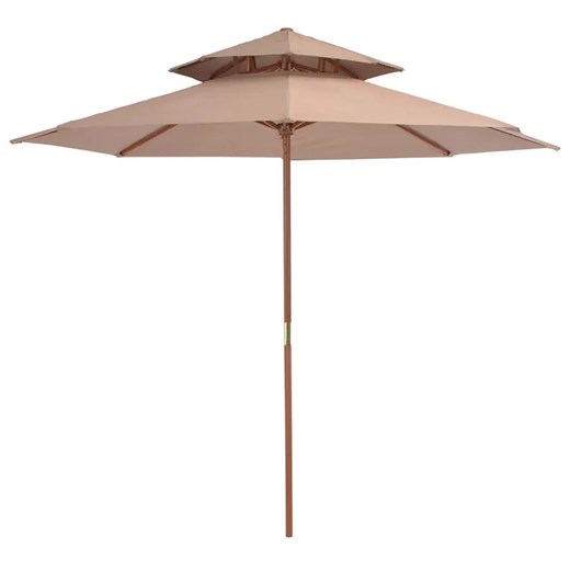 Dwupoziomowy parasol ogrodowy taupe - Serenity Elior One Size Edinos.pl