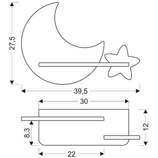 Żółto-szara ścienna lampka dziecięca z przewodem - K030-Bibi Lumes One Size Edinos.pl