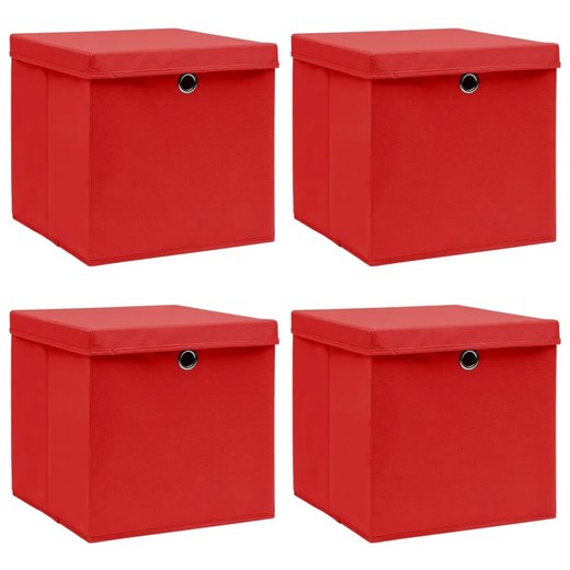 Zestaw czerwonych składanych pudełek 4 sztuki - Dazo 4X ze sklepu Edinos.pl w kategorii Pudełka i pojemniki - zdjęcie 172265723