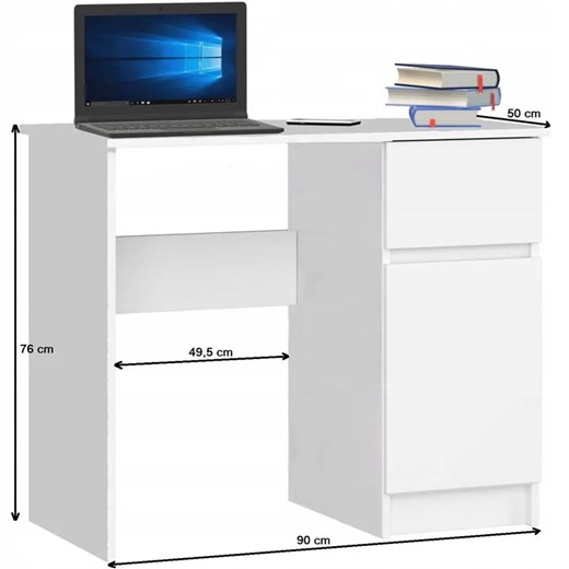 Białe minimalistyczne biurko pod laptopa - Akos Elior One Size promocja Edinos.pl