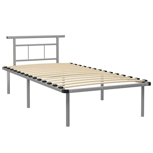 Szare metalowe łóżko pojedyncze 100x200 cm F0-Z53 ze sklepu Edinos.pl w kategorii Łóżka i materace - zdjęcie 172265840