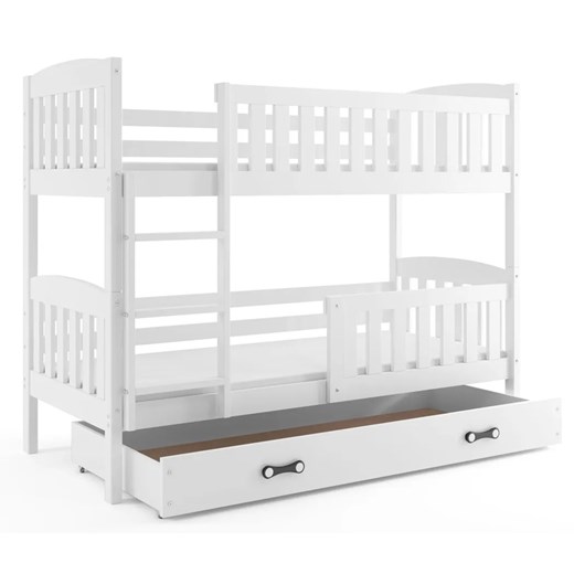 Białe drewniane łóżko dla dziecka 80x190 - Elize 2X Elior One Size Edinos.pl
