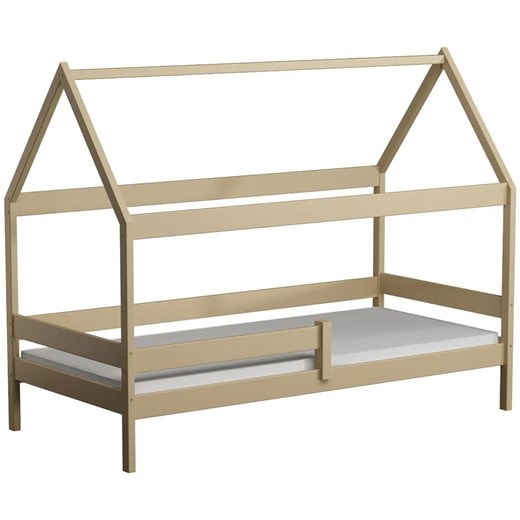 Łóżko dziecięce drewniane z materacem, wanilia 200x90 cm K6-W10 ze sklepu Edinos.pl w kategorii Łóżka dziecięce - zdjęcie 172266163