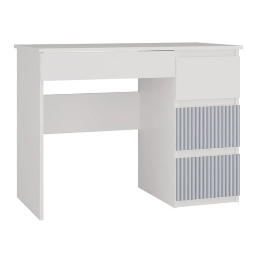 Prawostronne biurko młodzieżowe nowoczesne biały + niebieski - Arsa 3X Elior One Size Edinos.pl