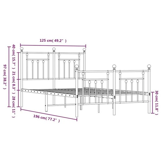 Czarne metalowe łóżko rustykalne 120x190cm - Velonis Elior One Size Edinos.pl