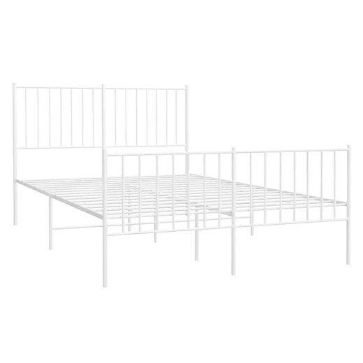 Białe metalowe łóżko małżeńskie 140x200 cm - Romaxo ze sklepu Edinos.pl w kategorii Łóżka i materace - zdjęcie 172266262