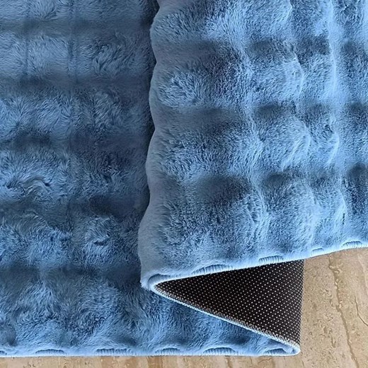 Niebieski nowoczesny puszysty dywan 3D - Gliko Profeos One Size Edinos.pl