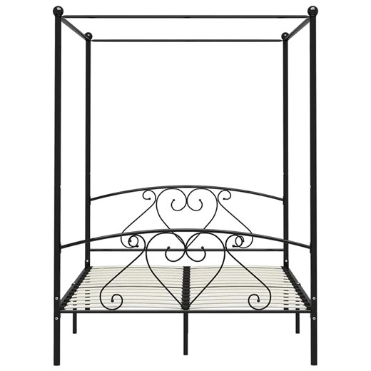 Czarne metalowe łóżko z baldachimem 200x200 cm - Elox Elior One Size Edinos.pl