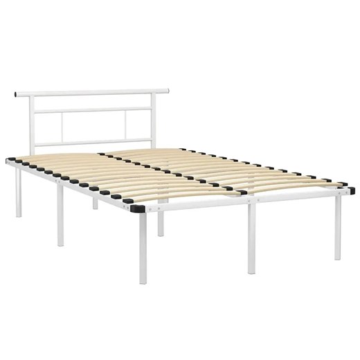 Białe metalowe łóżko 160x200 cm - Nikel ze sklepu Edinos.pl w kategorii Łóżka i materace - zdjęcie 172266463