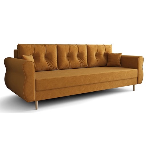 Musztardowa Sofa Z Funkcją Spania E9-D36 ze sklepu Edinos.pl w kategorii Sofy i kanapy - zdjęcie 172266572