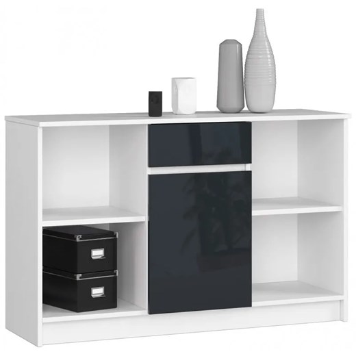 Komoda do salonu biała + grafit połysk - Fillo 4X Elior One Size Edinos.pl