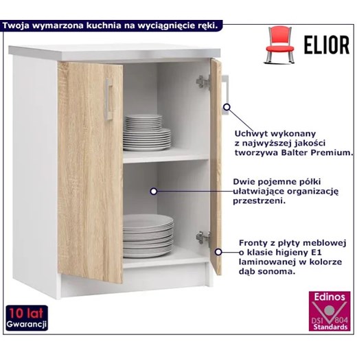 Dolna szafka kuchenna z półkami  60 cm - Bolivia 5X Elior One Size Edinos.pl