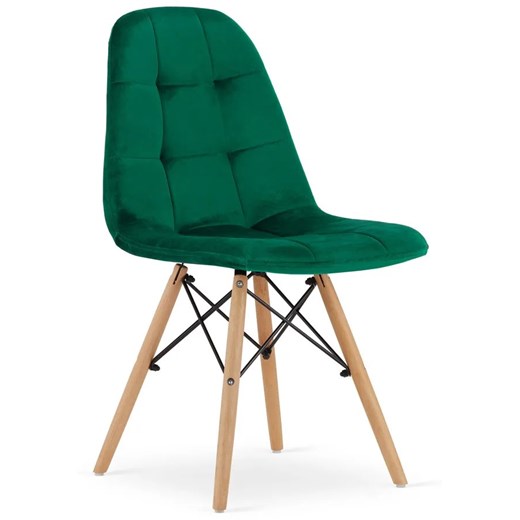 Zielone welurowe krzesło tapicerowane - Zipro 3X ze sklepu Edinos.pl w kategorii Krzesła - zdjęcie 172267100