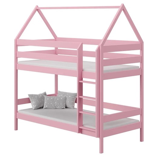 Różowe łóżko piętrowe domek dla dzieci - Zuzu 3X 200x90 cm Elior One Size Edinos.pl