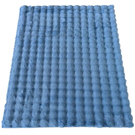 Niebieski nowoczesny puszysty dywan 3D - Gliko Profeos One Size Edinos.pl