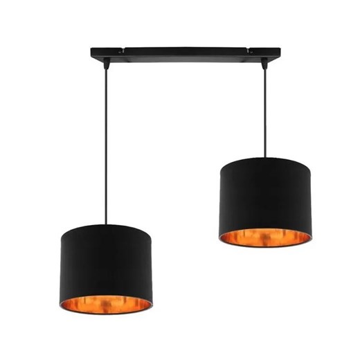 Metalowa lampa wisząca z dwoma kloszami z tkaniny - V145 E6-M94 ze sklepu Edinos.pl w kategorii Lampy wiszące - zdjęcie 172267242