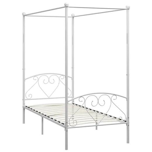 Metalowe białe łóżko rustykalne 120x200 cm - Nila ze sklepu Edinos.pl w kategorii Łóżka i materace - zdjęcie 172267421