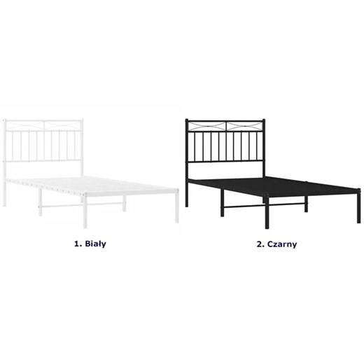 Czarne metalowe łóżko pojedyncze 90x200 cm - Envilo Elior One Size Edinos.pl