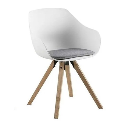 Skandynawskie krzesło Sophie - białe + naturalne Elior One Size Edinos.pl