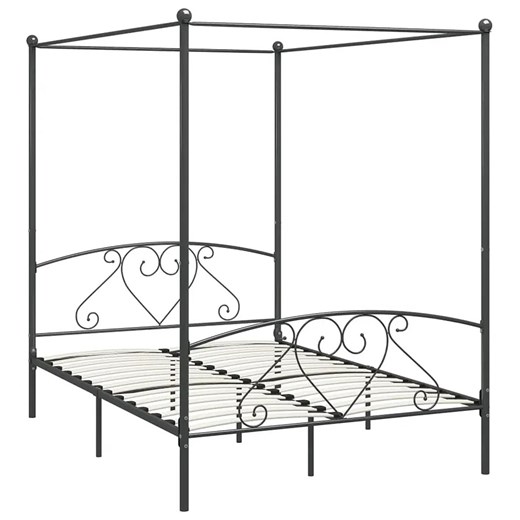 Szare metalowe łóżko 140x200 cm - Nila ze sklepu Edinos.pl w kategorii Łóżka i materace - zdjęcie 172267611