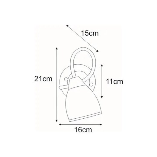 Chromowany kinkiet z białym kloszem - S974-Labis Lumes One Size Edinos.pl