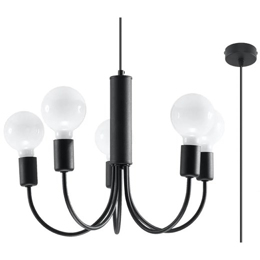 Czarny industrialny żyrandol D5-D31 ze sklepu Edinos.pl w kategorii Lampy wiszące - zdjęcie 172267942