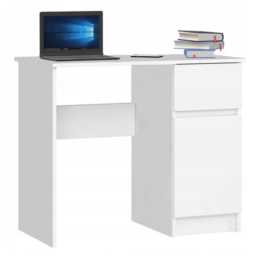 Białe minimalistyczne biurko pod laptopa - Akos ze sklepu Edinos.pl w kategorii Biurka i sekretarzyki - zdjęcie 172268160