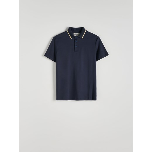 Reserved - Koszulka polo slim z modalem - granatowy ze sklepu Reserved w kategorii T-shirty męskie - zdjęcie 172270343