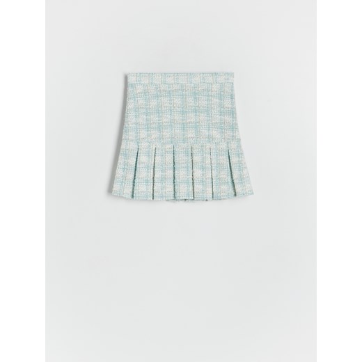 Reserved - Tweedowa spódnica - jasnoturkusowy ze sklepu Reserved w kategorii Spódnice dziewczęce - zdjęcie 172270370