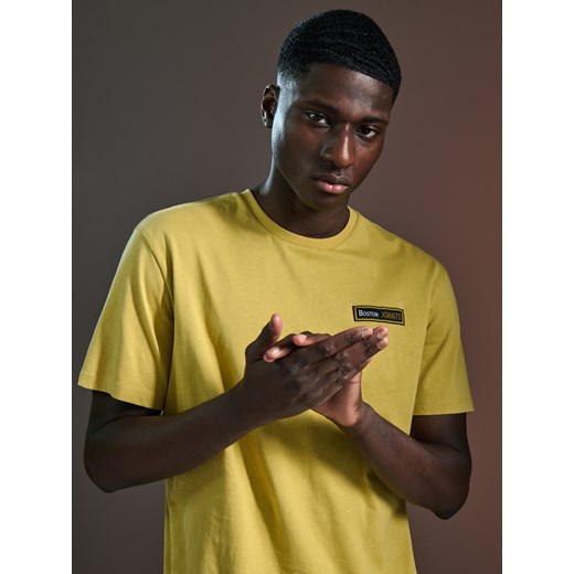 Sinsay - Koszulka z nadrukiem - żółty Sinsay XS Sinsay