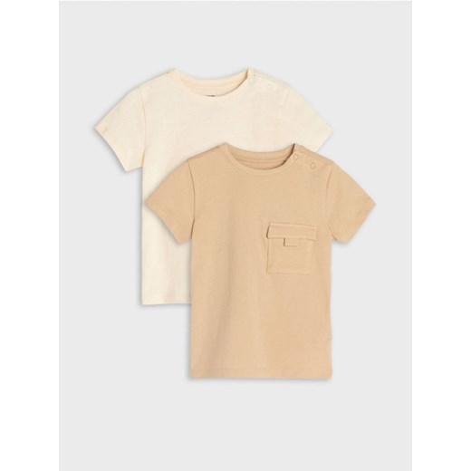 Sinsay - Koszulki 2 pack - beżowy ze sklepu Sinsay w kategorii Koszulki niemowlęce - zdjęcie 172271431