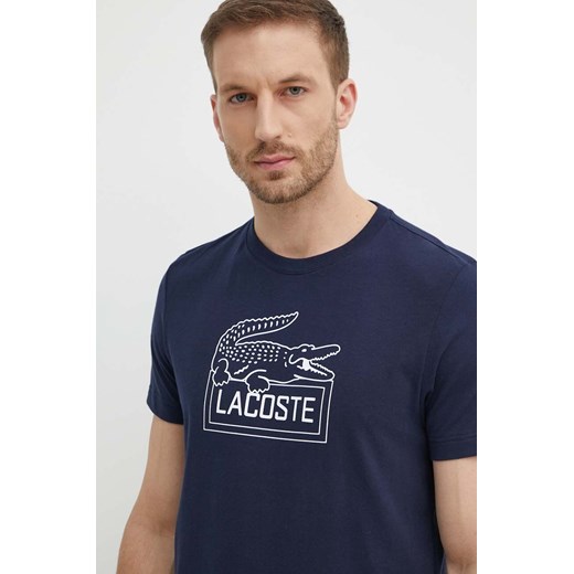 Lacoste t-shirt męski kolor granatowy z nadrukiem ze sklepu ANSWEAR.com w kategorii T-shirty męskie - zdjęcie 172271962