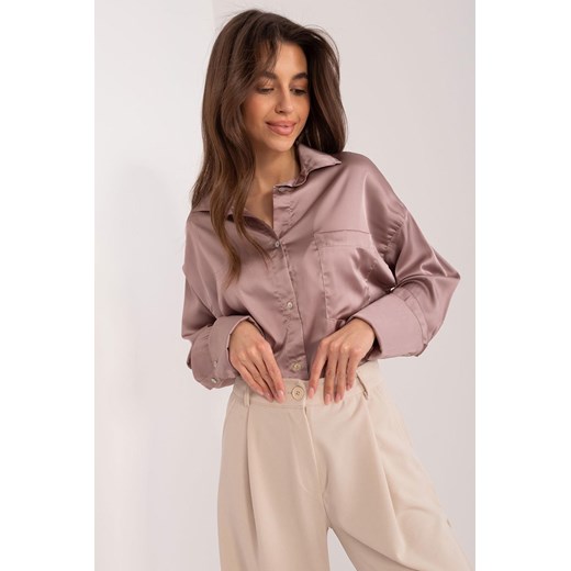 Elegancka koszula damska z satyny ciemno różowa ze sklepu 5.10.15 w kategorii Koszule damskie - zdjęcie 172272793