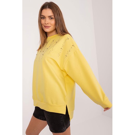 Bawełniana bluza bez kaptura żółta ze sklepu 5.10.15 w kategorii Bluzy damskie - zdjęcie 172272834