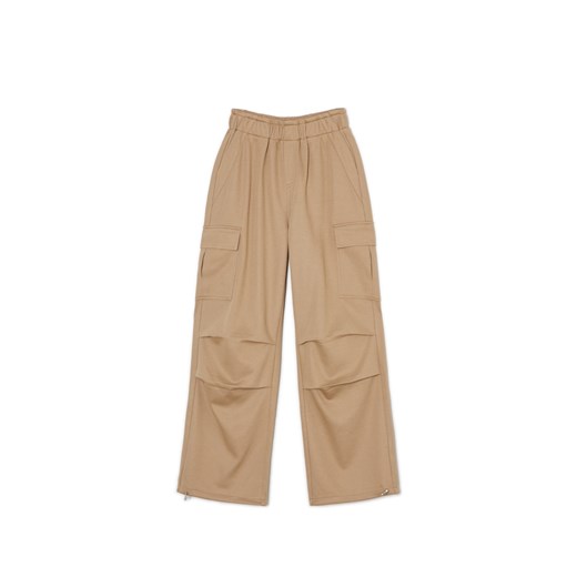 Cropp - Bursztynowe spodnie cargo - żółty Cropp XS Cropp