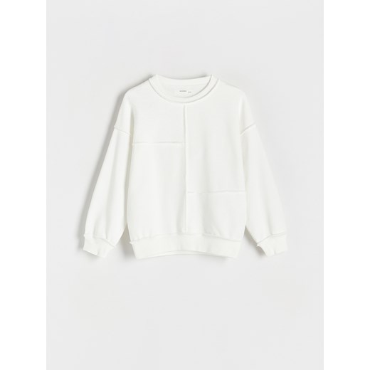 Reserved - Bluza z przeszyciami - biały ze sklepu Reserved w kategorii Bluzy chłopięce - zdjęcie 172274594